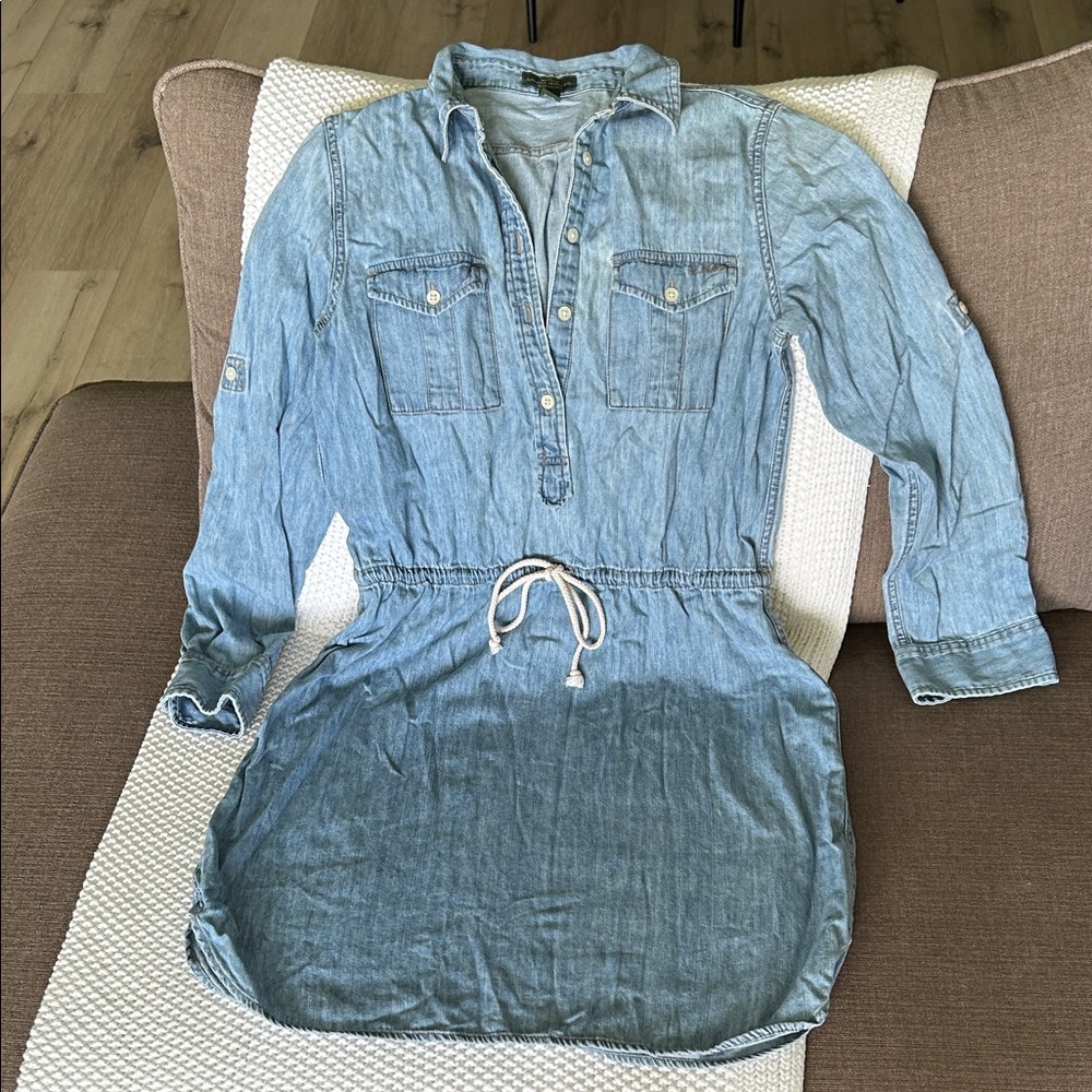 Ralph Lauren LRL Light Blue Denim Shirt Dress 100% cotton size 6